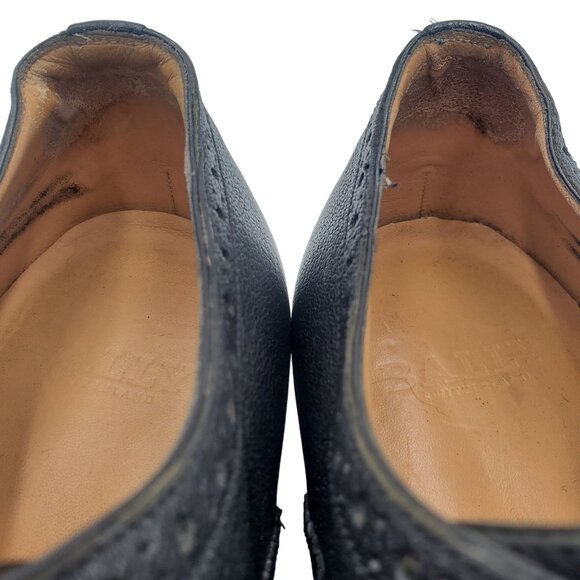 Vintage Bally Switzerland Dress Shoes Men size 9.5 Black Leather Wingtip Oxfords main image 4